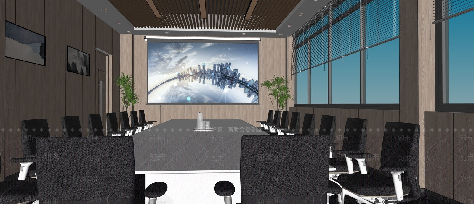 现代会议室SU模型下载【ID:1105168953】