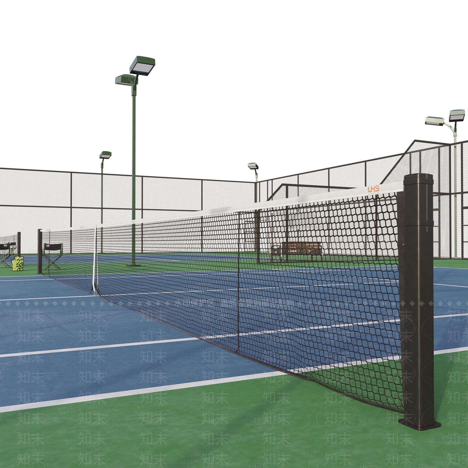 现代网球场3D模型下载【ID:1105170375】