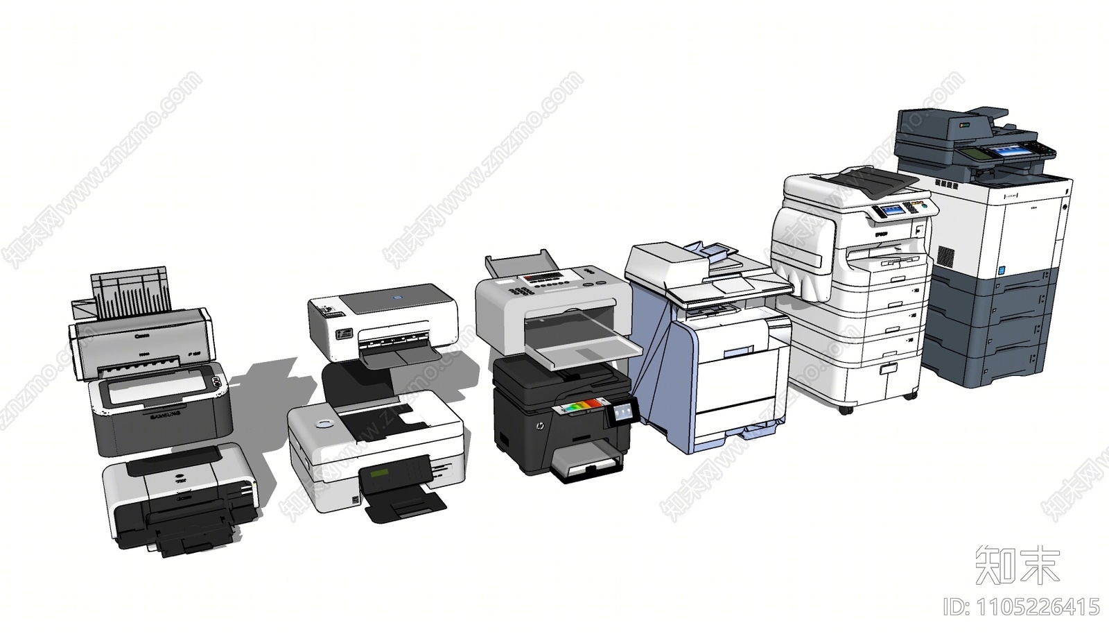 现代打印机SU模型下载【ID:1105226415】