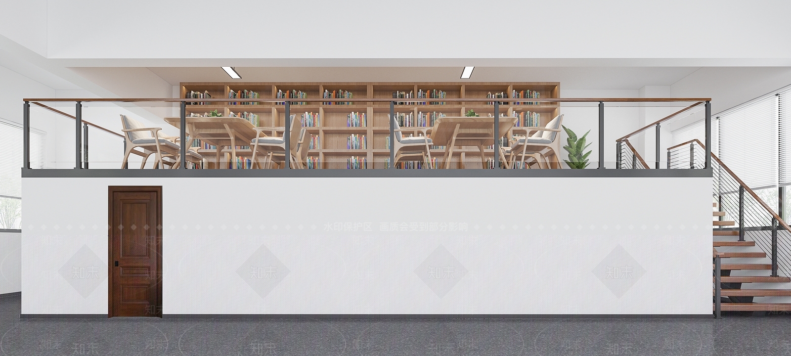 现代图书馆3D模型下载【ID:1105179041】