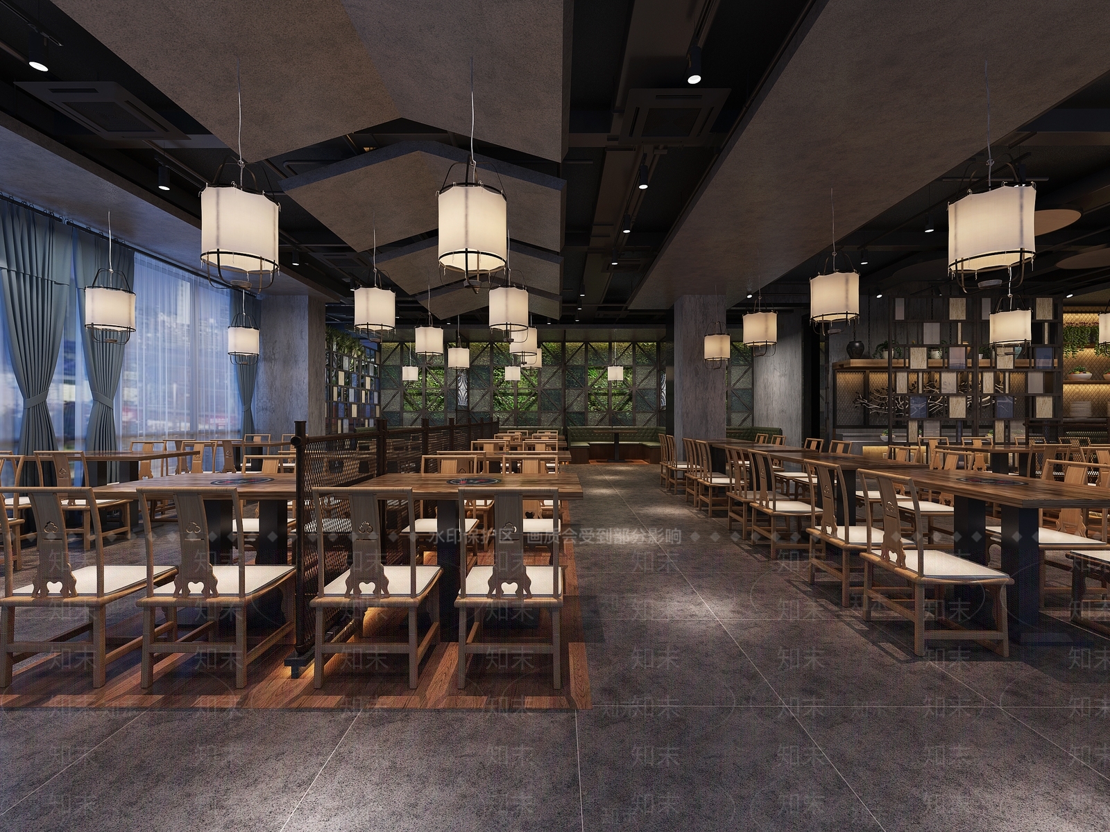 工业风火锅店3D模型下载【ID:1105179170】
