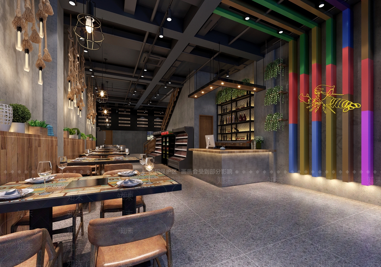 工业风火锅店3D模型下载【ID:1105181026】