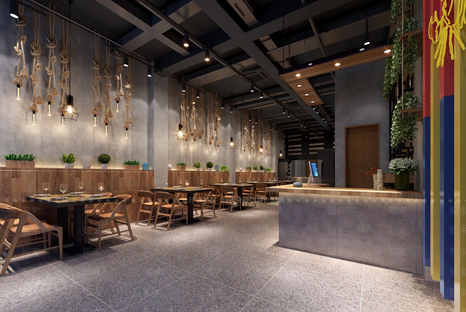 工业风火锅店3D模型下载【ID:1105181026】
