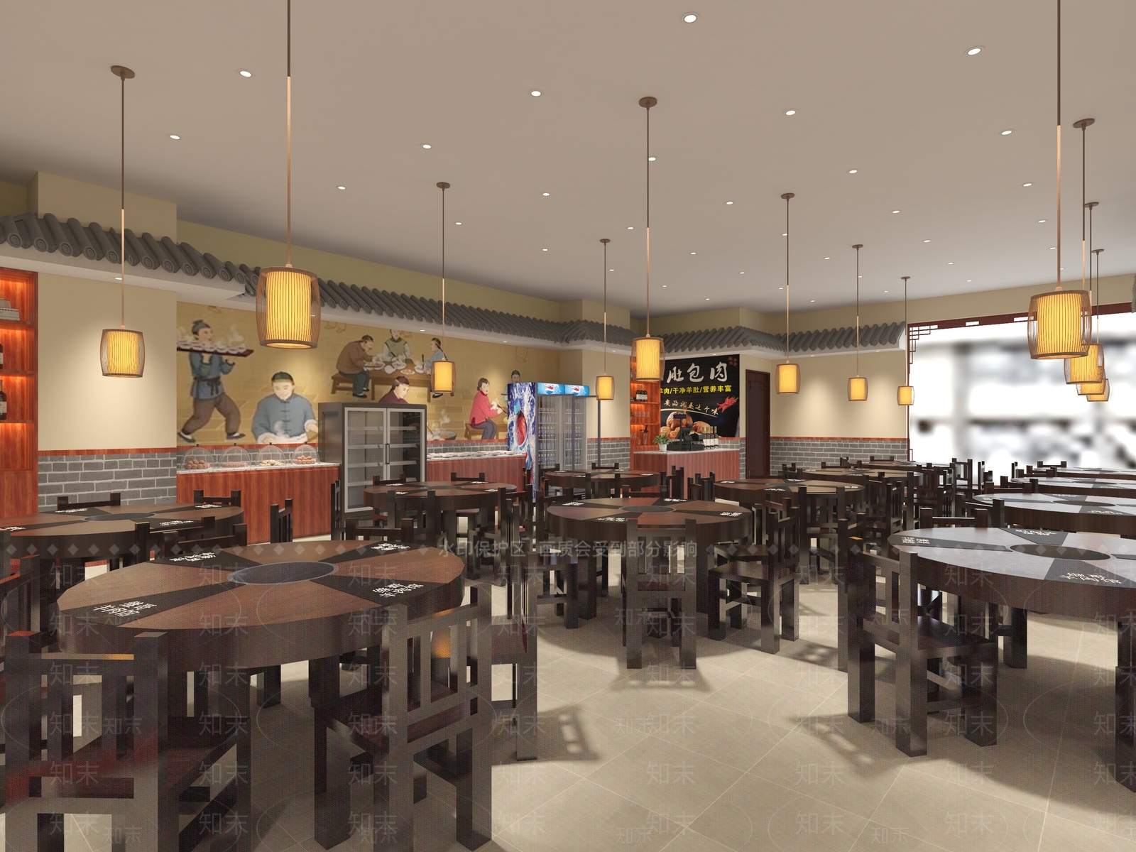 中式火锅店3D模型下载【ID:1105186453】