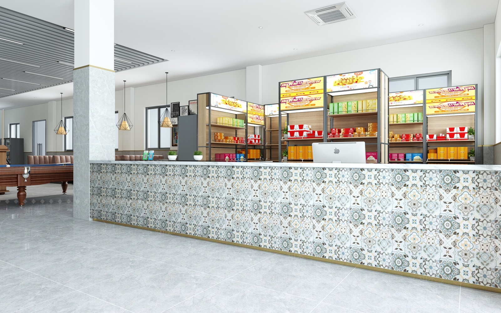 现代台球室3D模型下载【ID:1105188825】