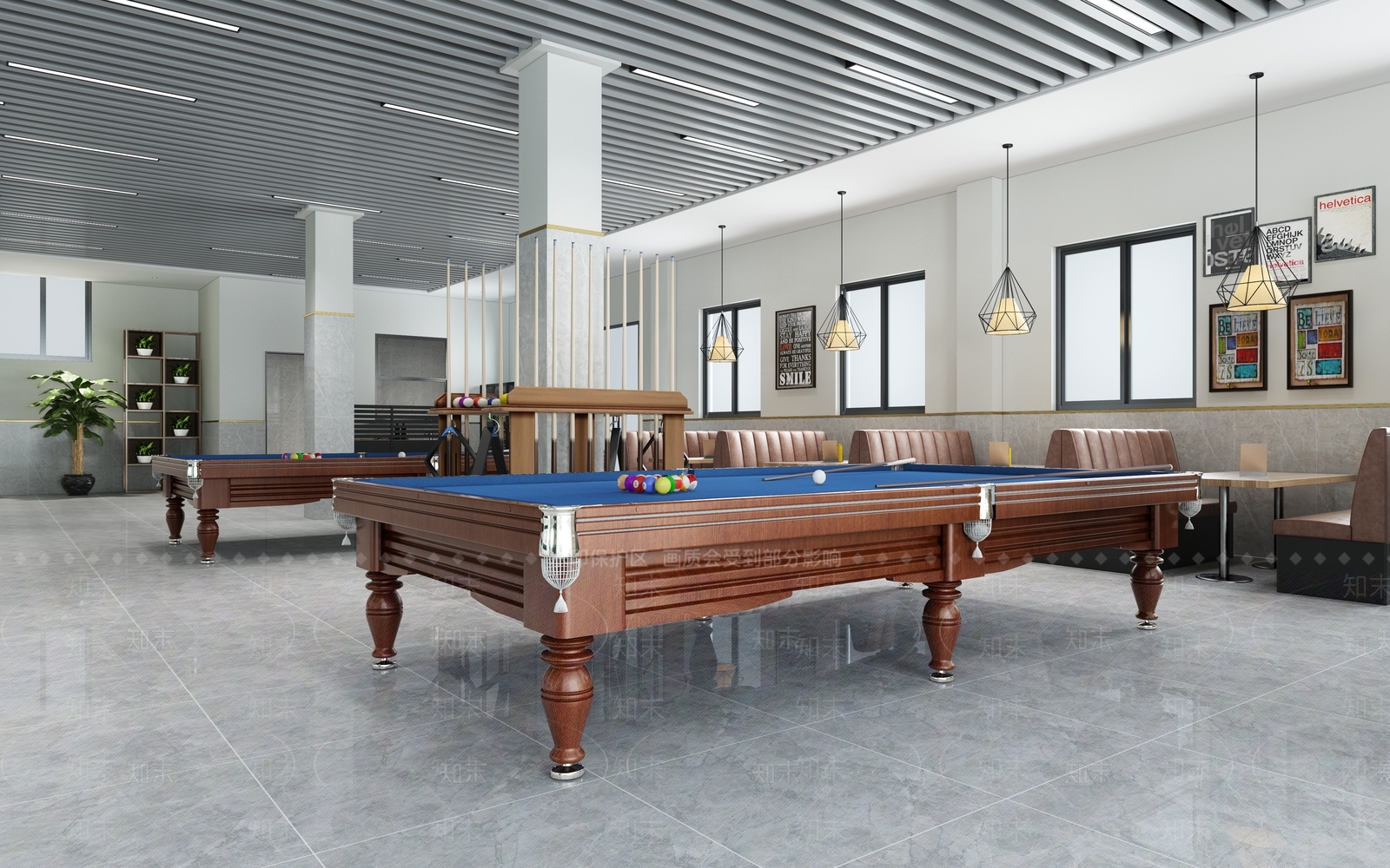 现代台球室3D模型下载【ID:1105188825】
