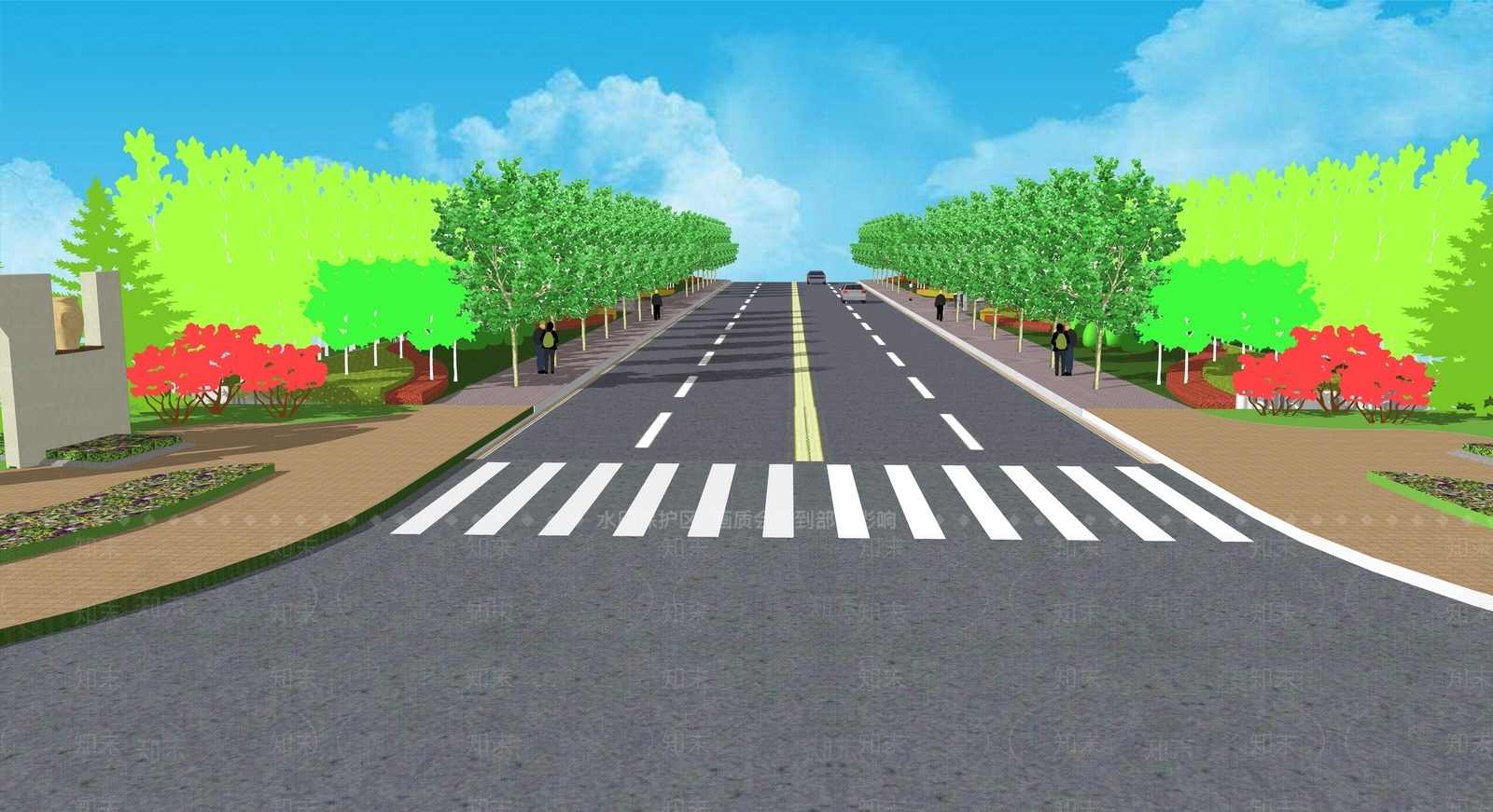 现代市政道路SU模型下载【ID:1105189530】
