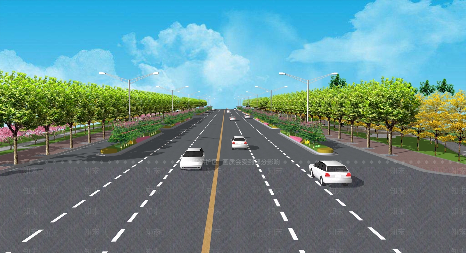 现代市政道路SU模型下载【ID:1105233824】