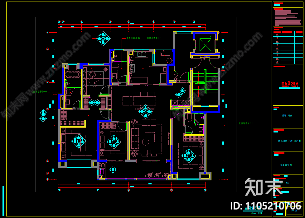 牧笛设计cad施工图下载【ID:1105210706】