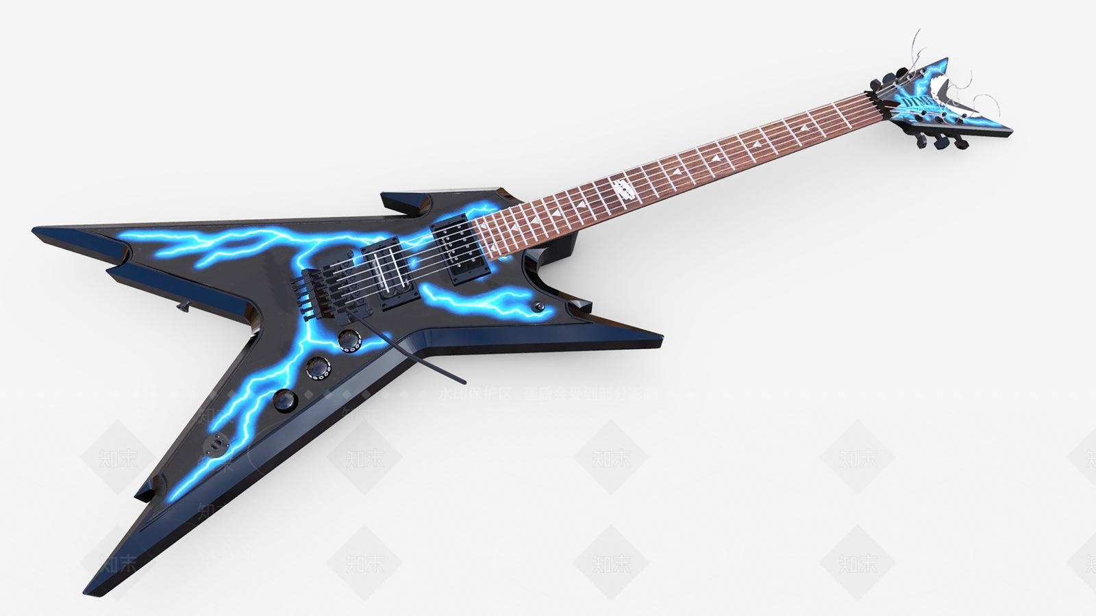 现代电吉他3D模型下载【ID:1105216095】