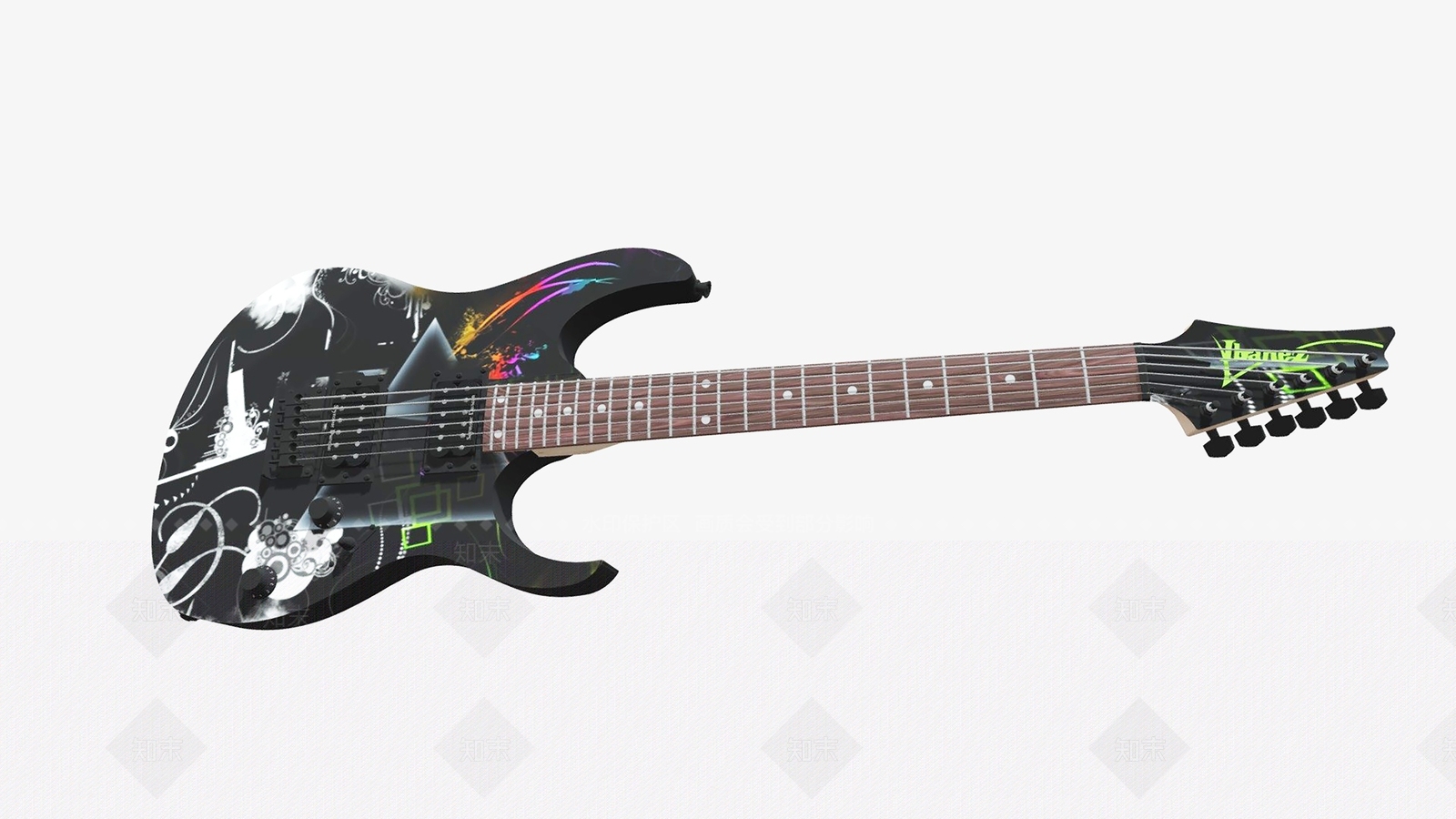 现代电吉他3D模型下载【ID:1105216572】