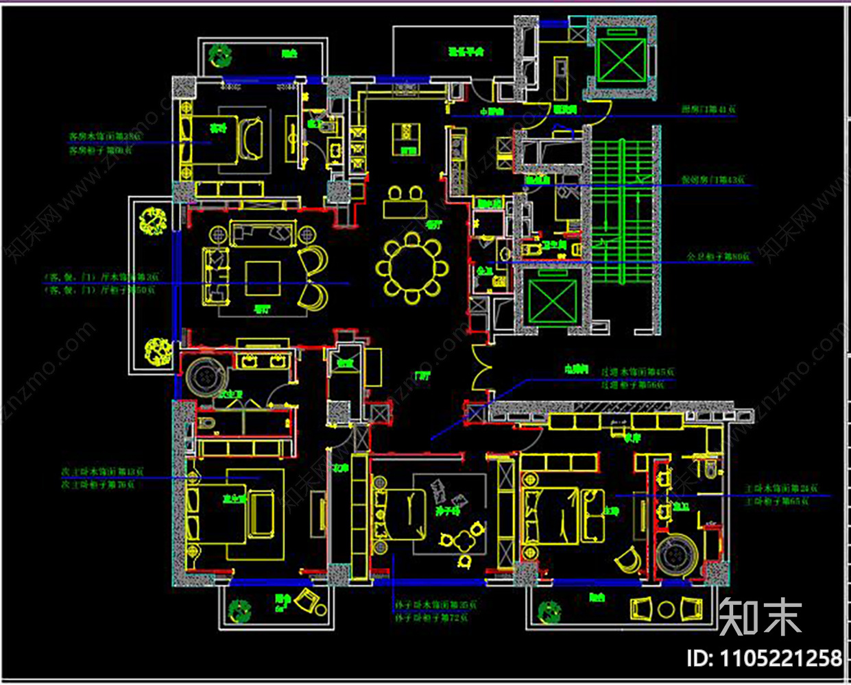 家装定制深化CAD施工图下载【ID:1105221258】