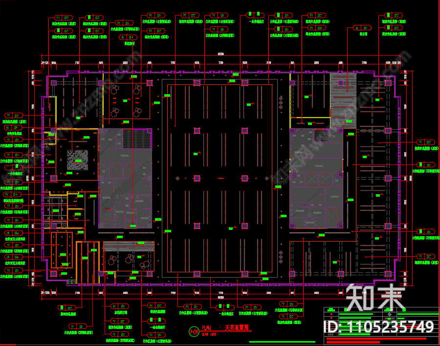 办公空间平面图cad施工图下载【ID:1105235749】