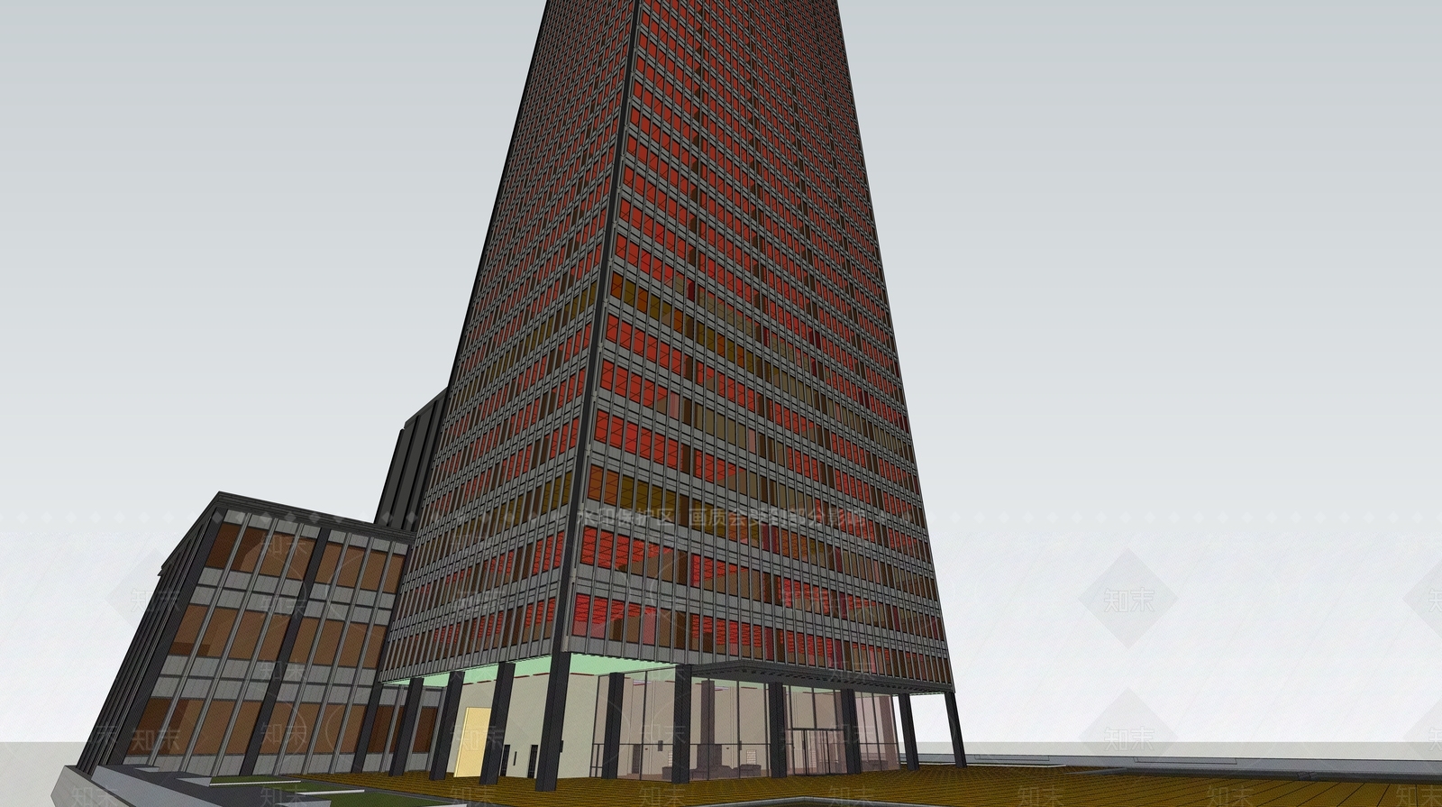 现代金融建筑SU模型下载【ID:1105236629】