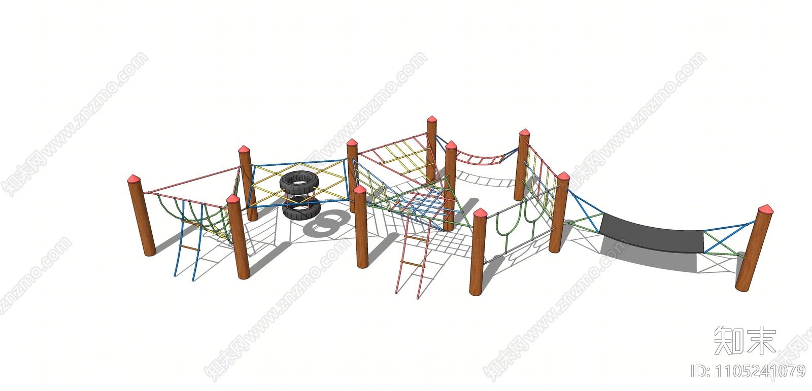 现代儿童拓展攀爬网SU模型下载【ID:1105241079】