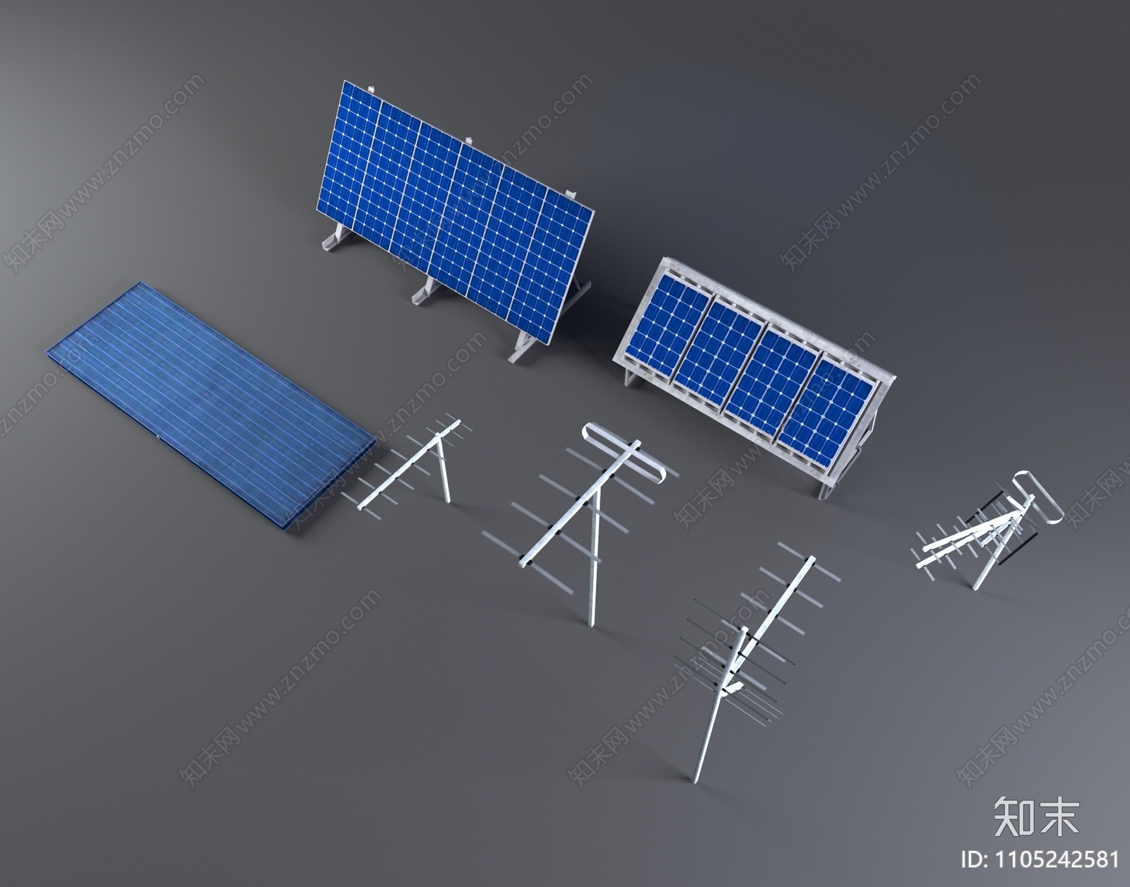 工业风太阳能板3D模型下载【ID:1105242581】