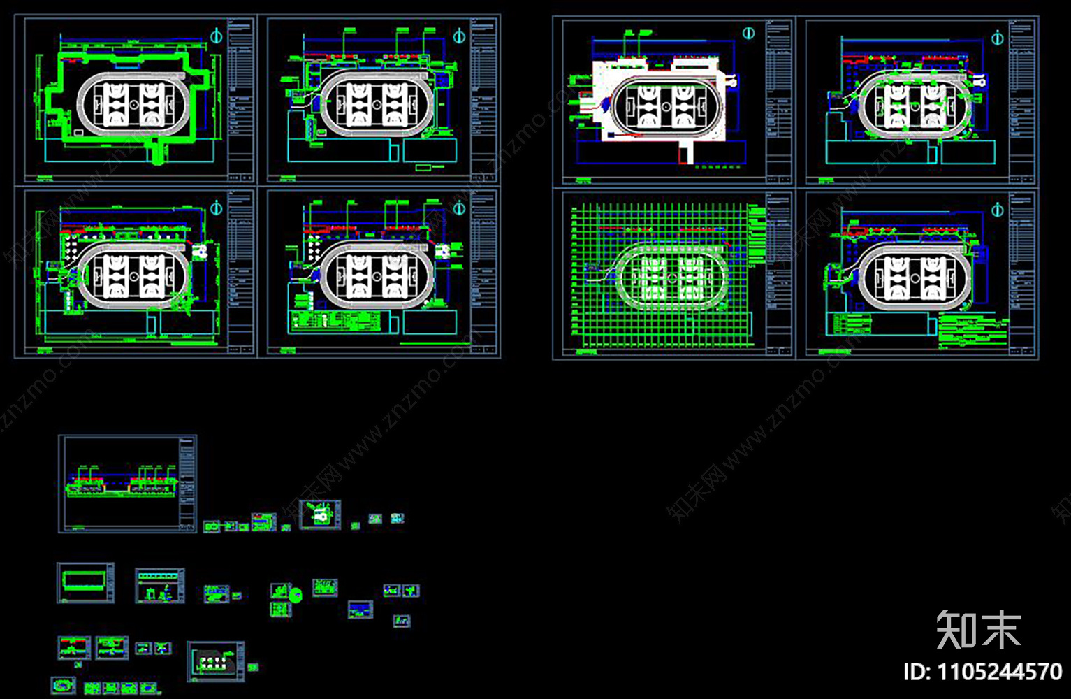 校园运动场施工图下载【ID:1105244570】