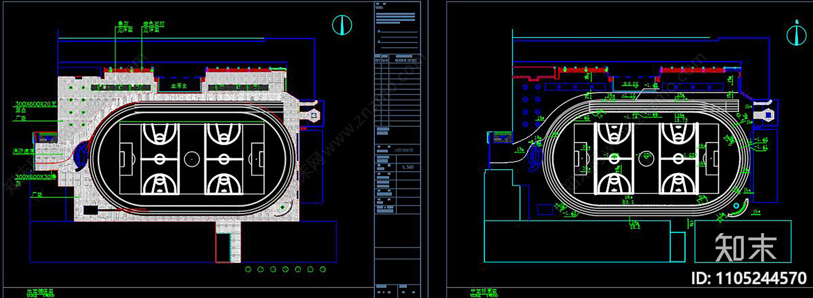 校园运动场施工图下载【ID:1105244570】