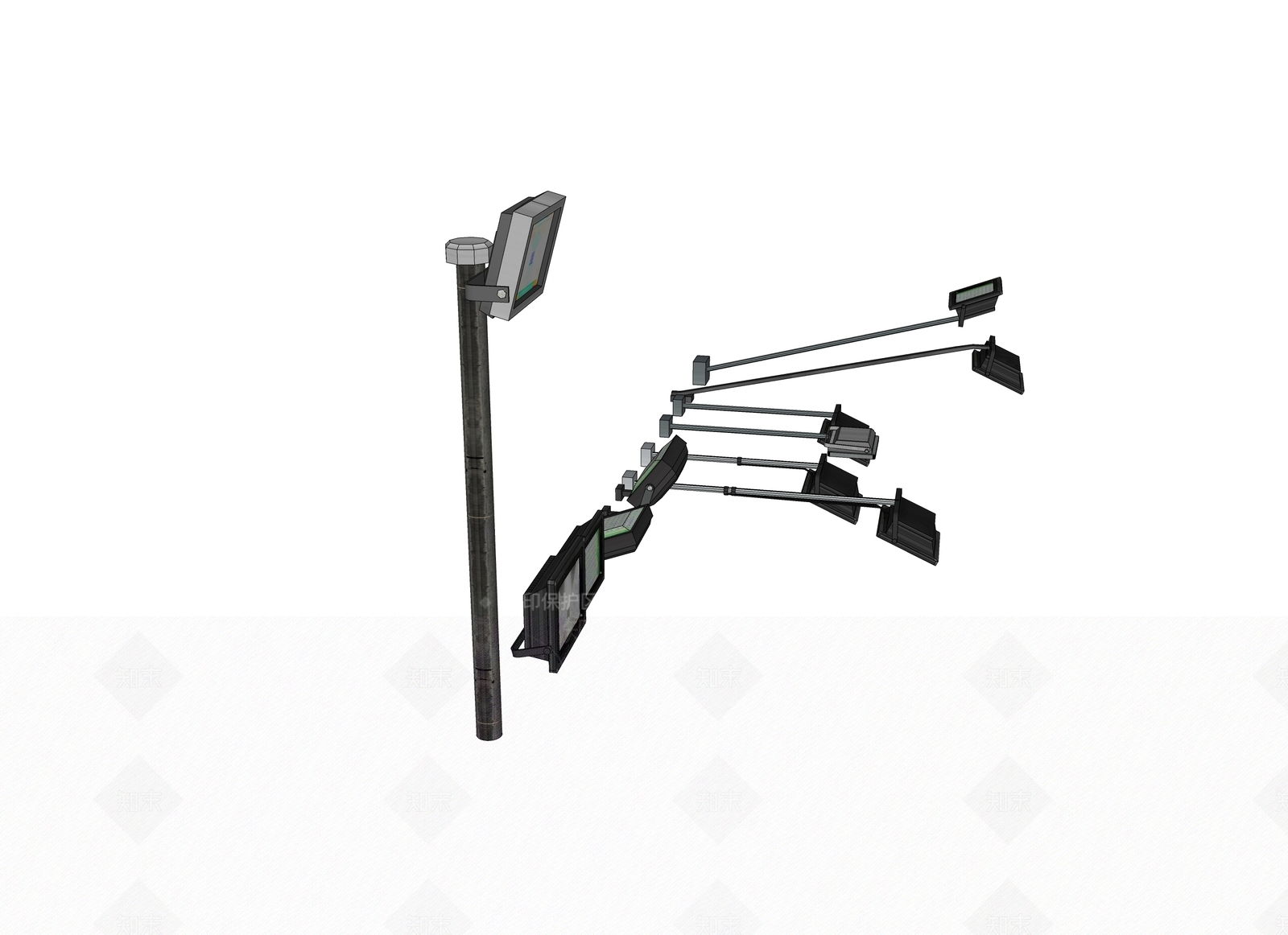 现代筒灯射灯SU模型下载【ID:1105247573】