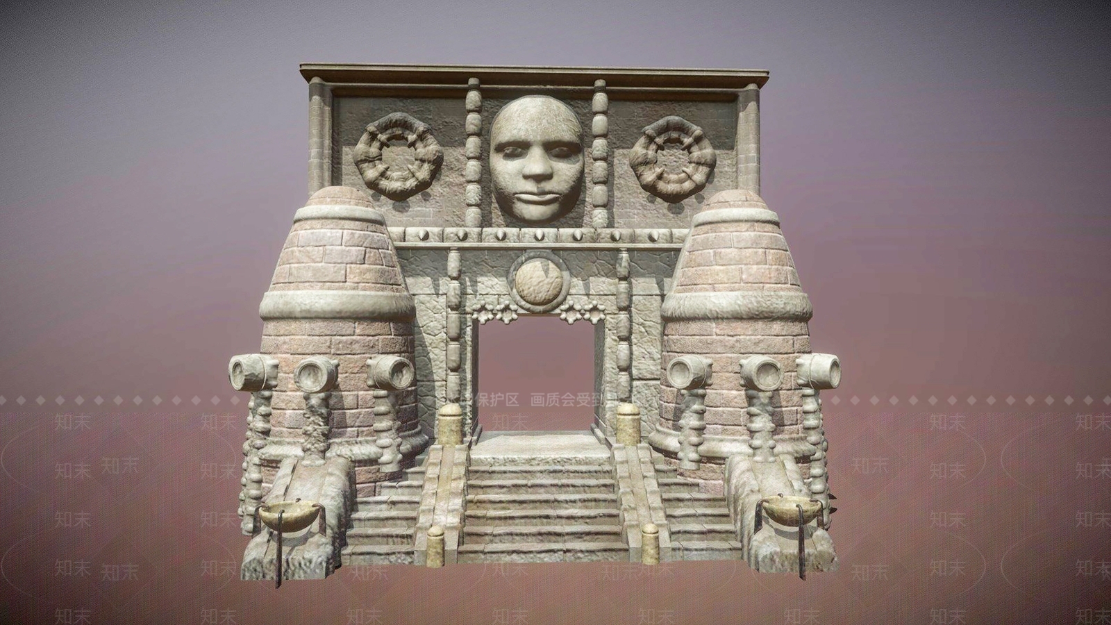 欧式古典雕塑大门3D模型下载【ID:1105250135】