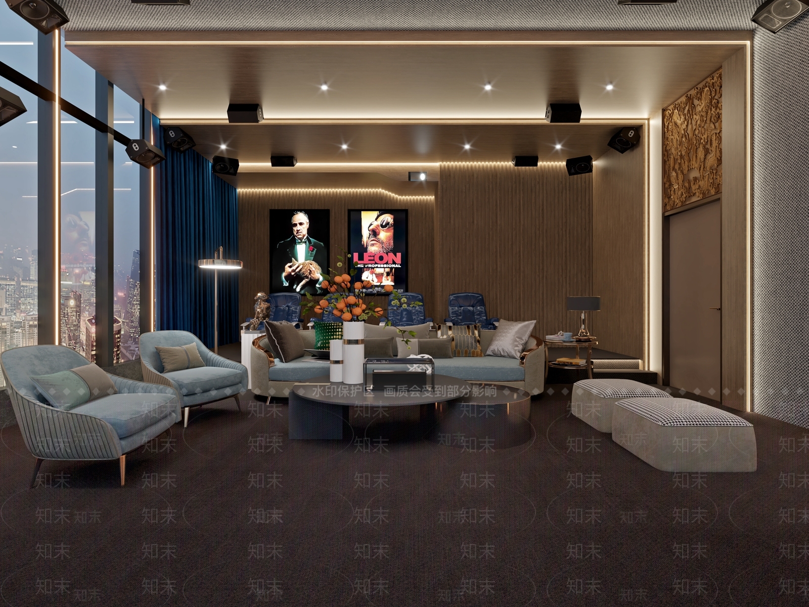 现代家居影音室3D模型下载【ID:1105250387】