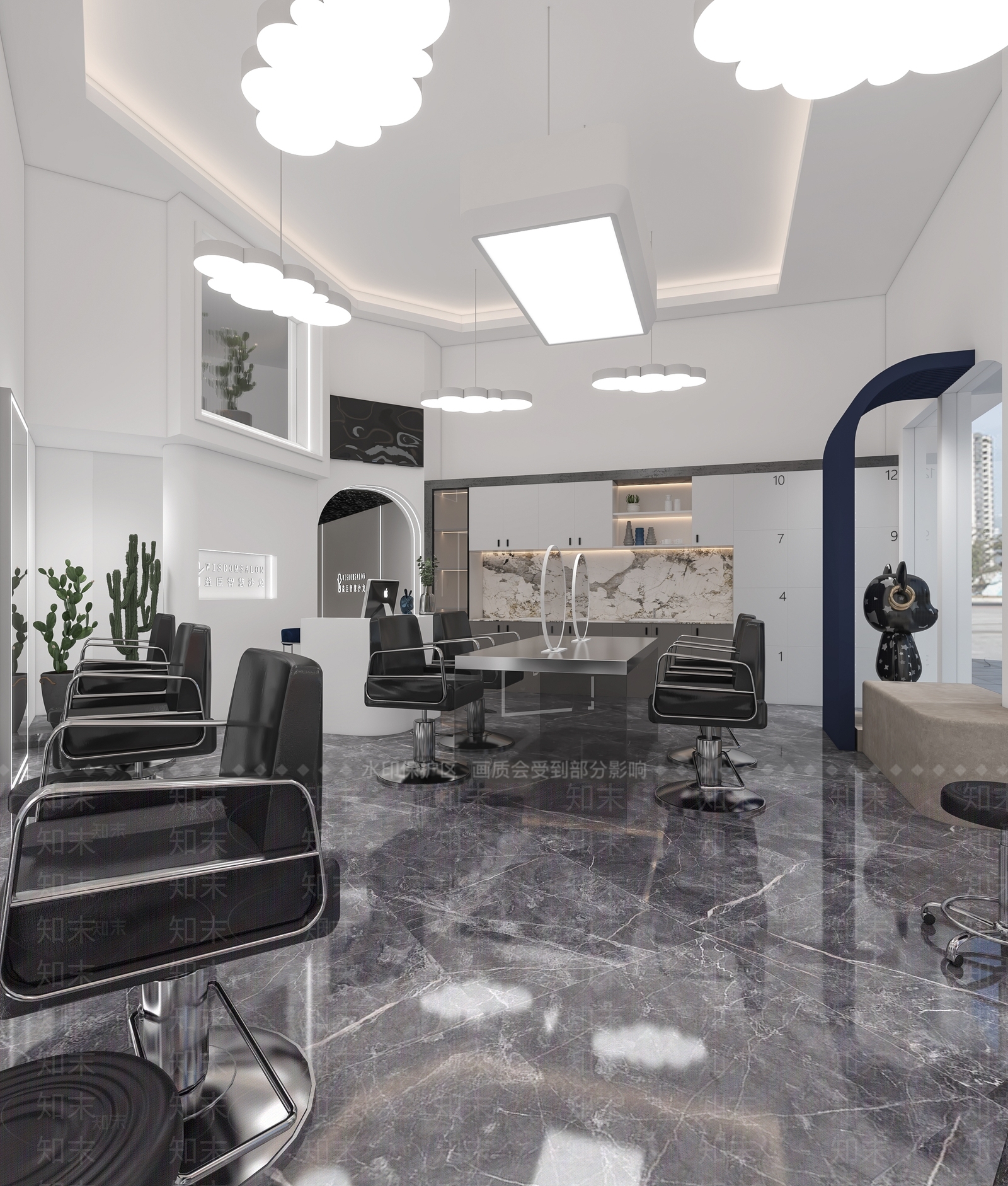 现代美发店3D模型下载【ID:1105258972】