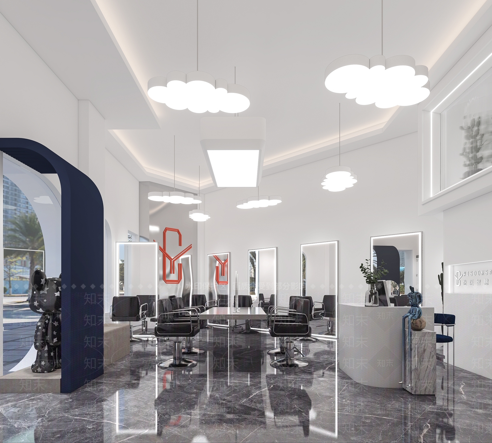 现代美发店3D模型下载【ID:1105258972】