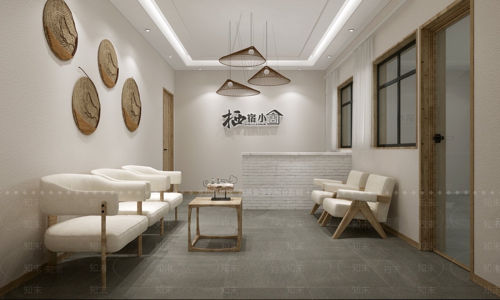 新中式民宿休息区3D模型下载【ID:1105259398】