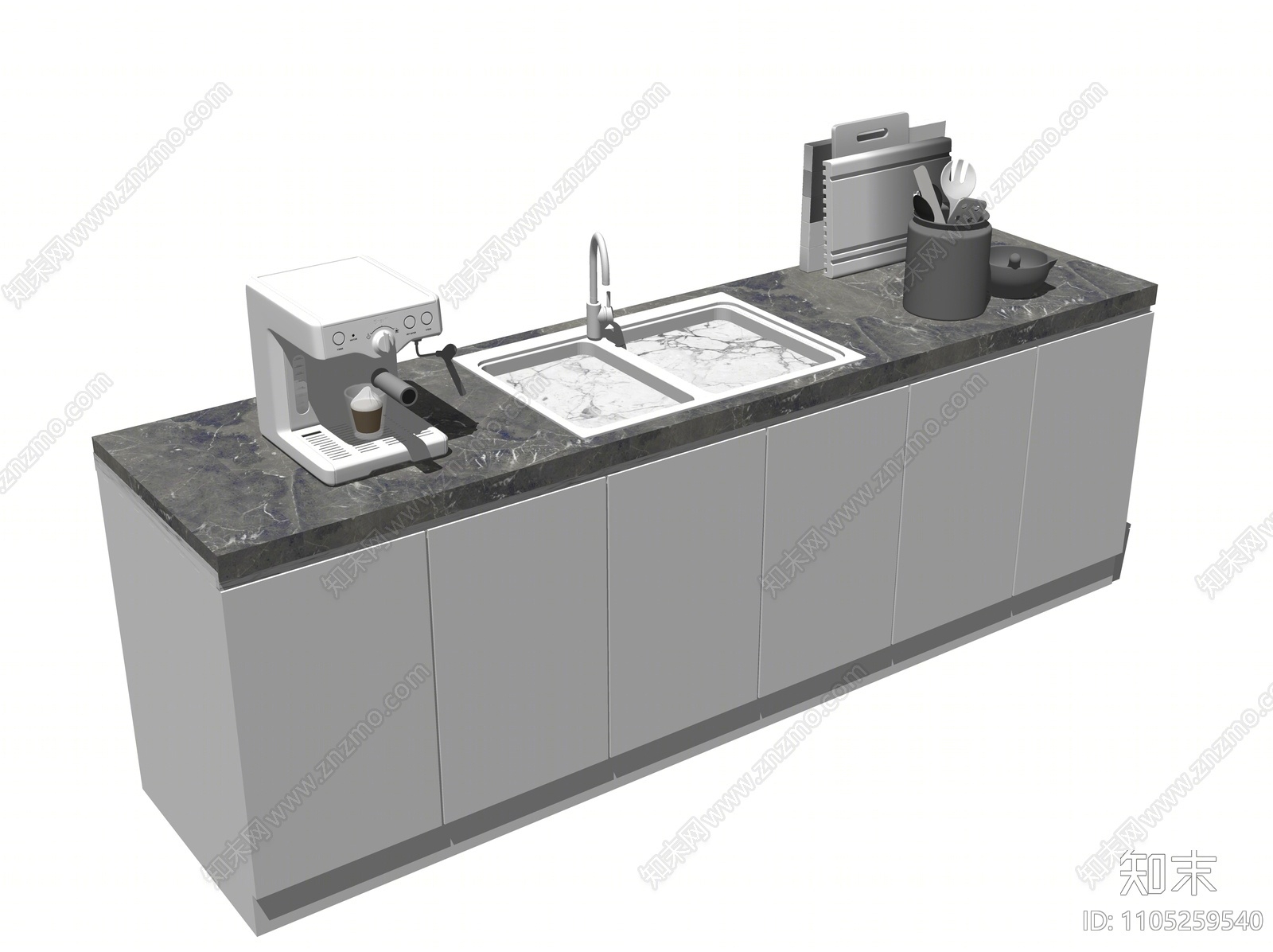 现代厨房台面SU模型下载【ID:1105259540】