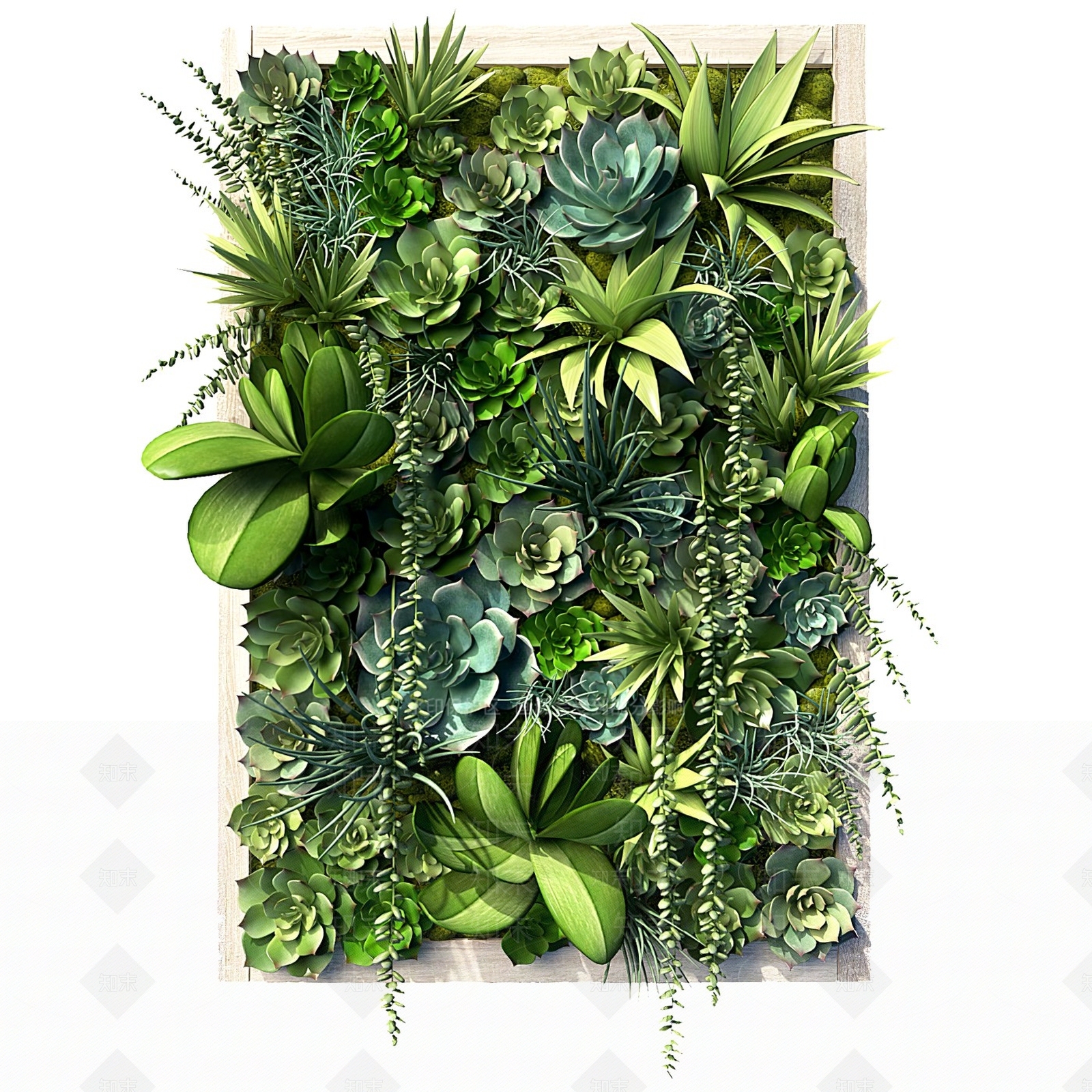 现代绿植墙3D模型下载【ID:1105263964】