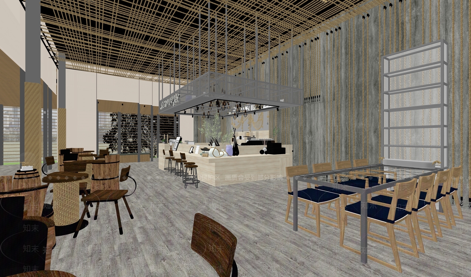 工业西餐厅SU模型下载【ID:1105274738】