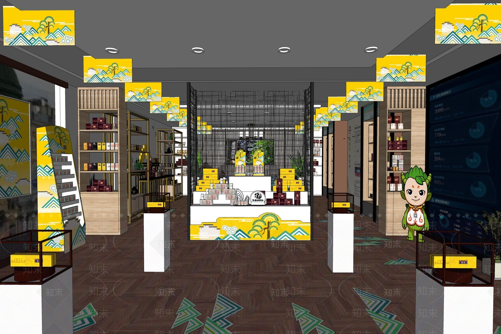 中式徽商香烟零售店SU模型下载【ID:1105289130】