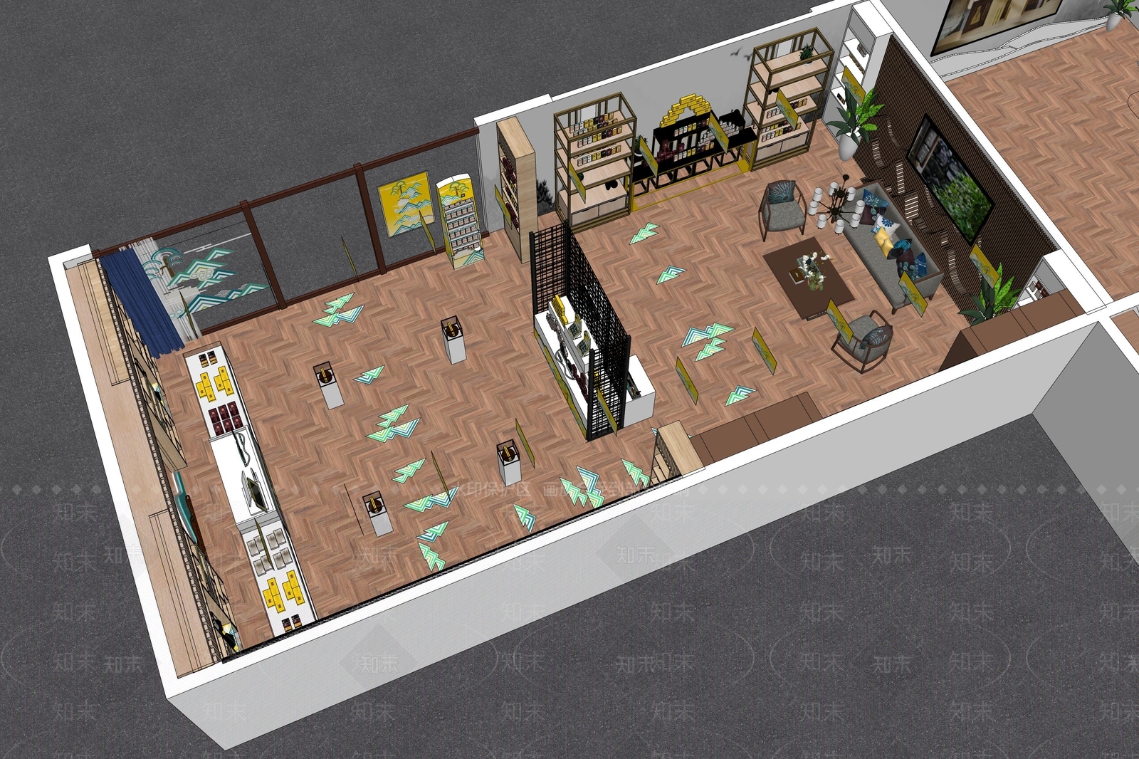 中式徽商香烟零售店SU模型下载【ID:1105289130】