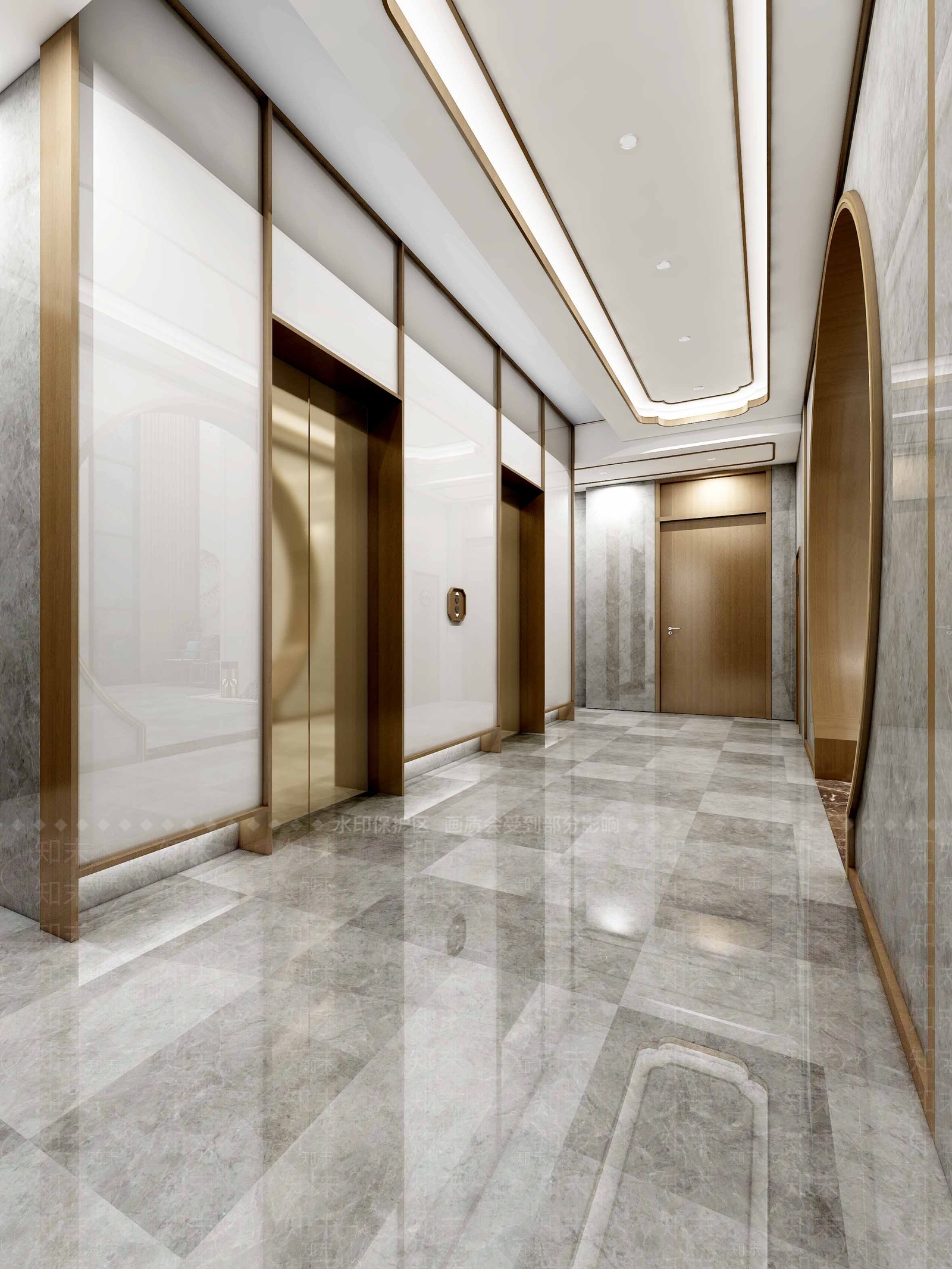 新中式公司大堂3D模型下载【ID:1105390682】_知末3d模型网