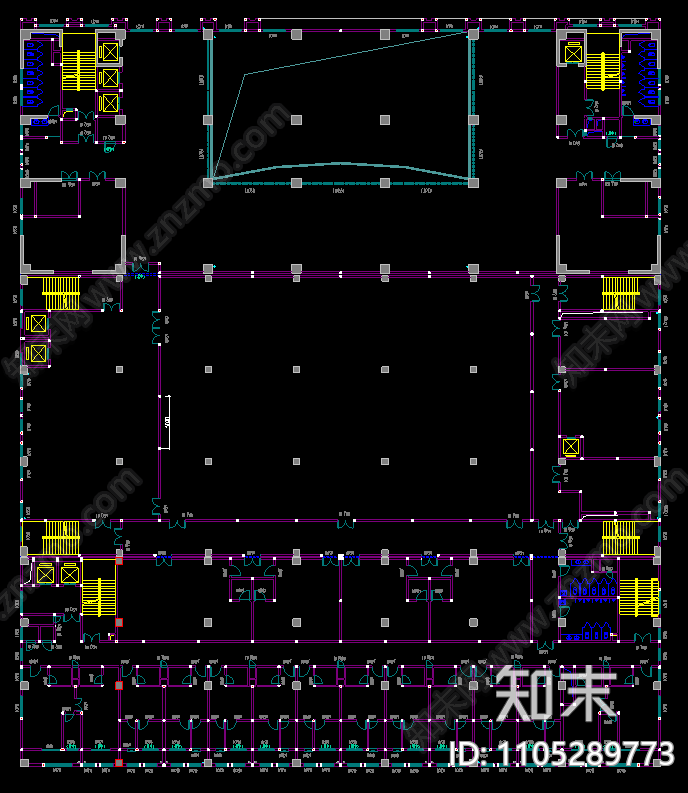 办公建筑施工图cad施工图下载【ID:1105289773】