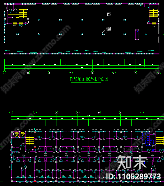 办公建筑施工图cad施工图下载【ID:1105289773】