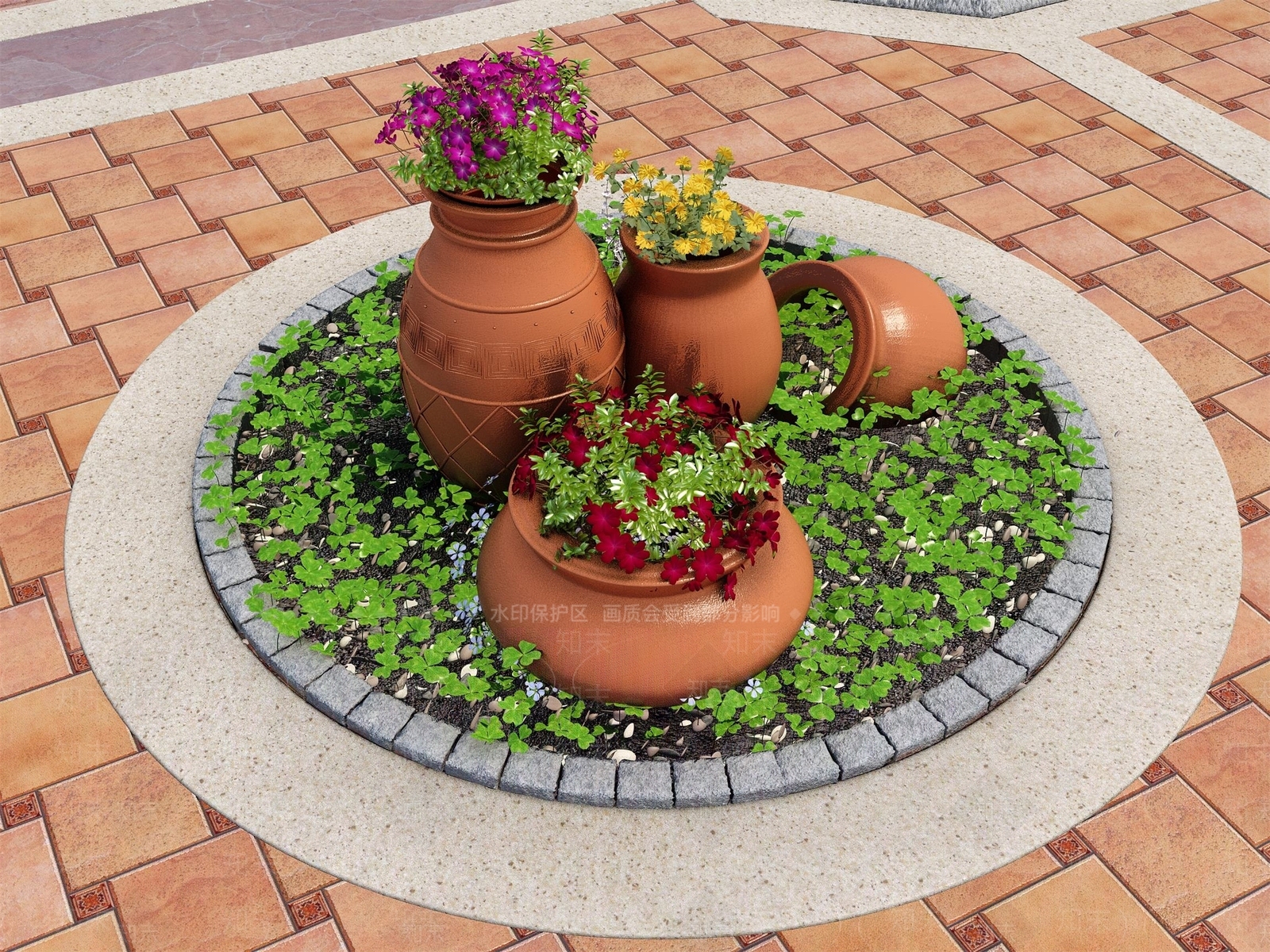 现代花坛3D模型下载【ID:1105291772】