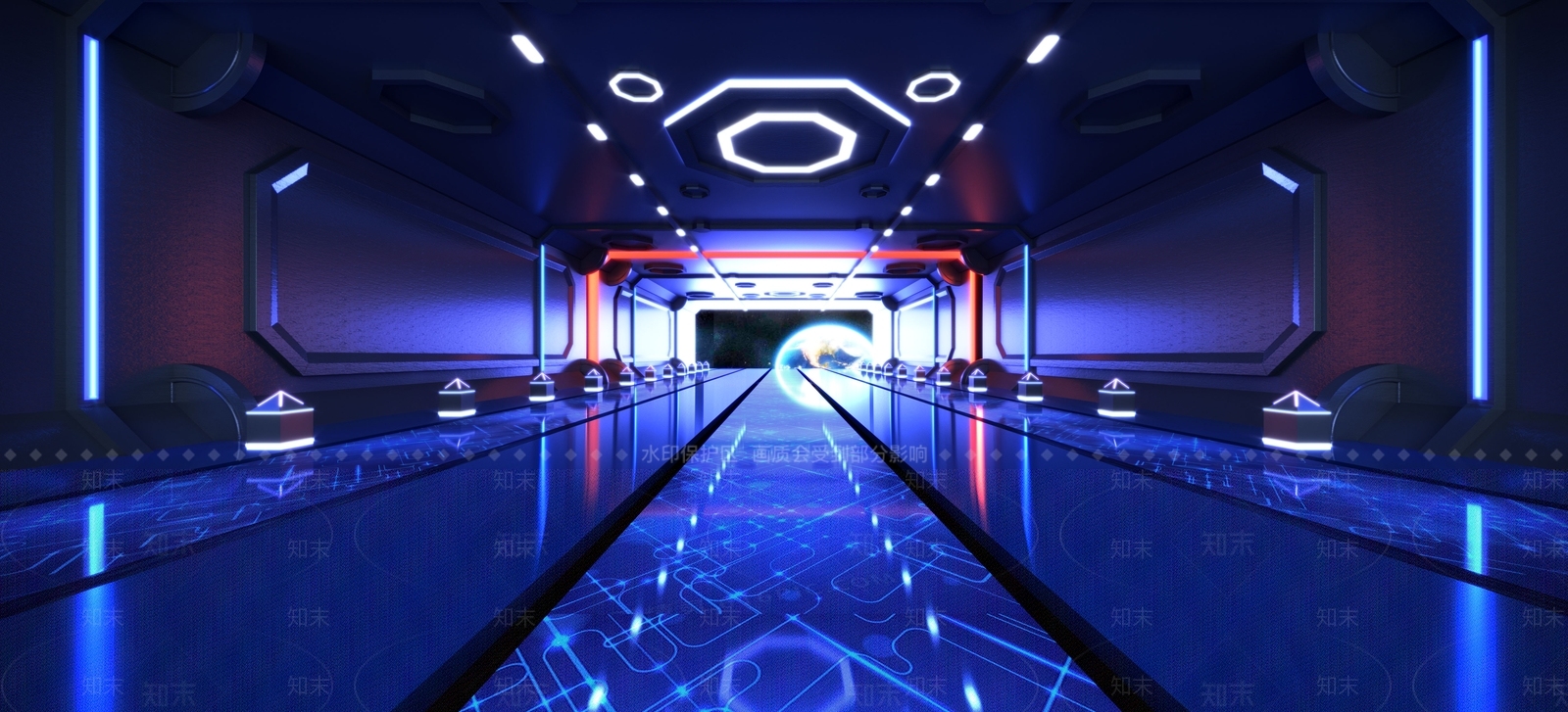 现代科技展厅太空舱3D模型下载【ID:1105304322】