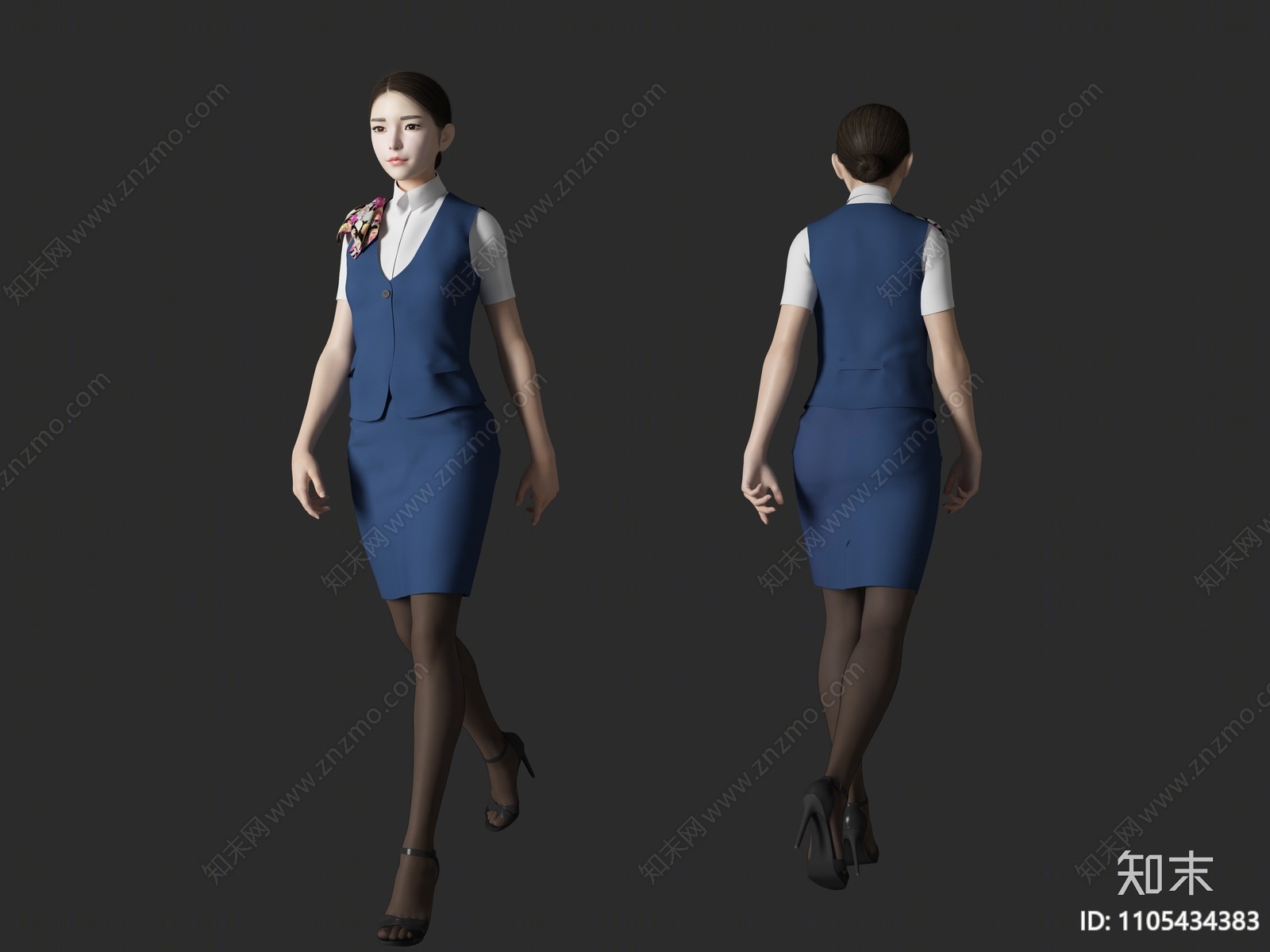 现代女人3D模型下载【ID:1105434383】