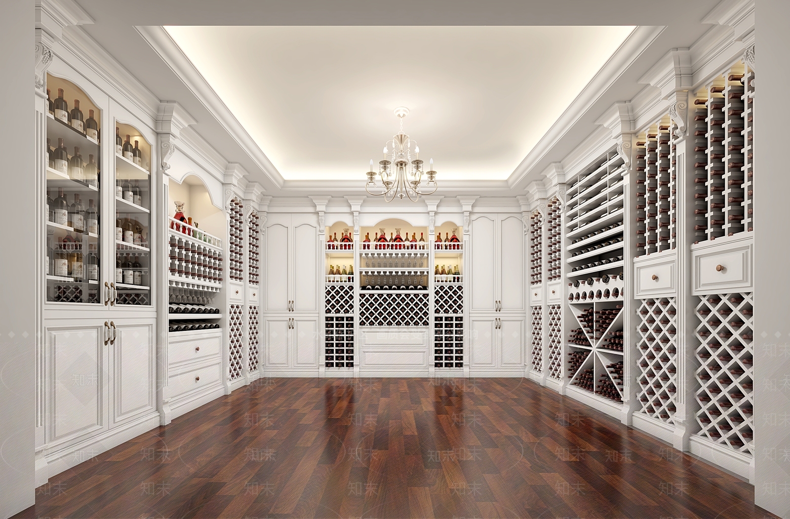 美式品酒室酒窖3D模型下载【ID:1105318646】