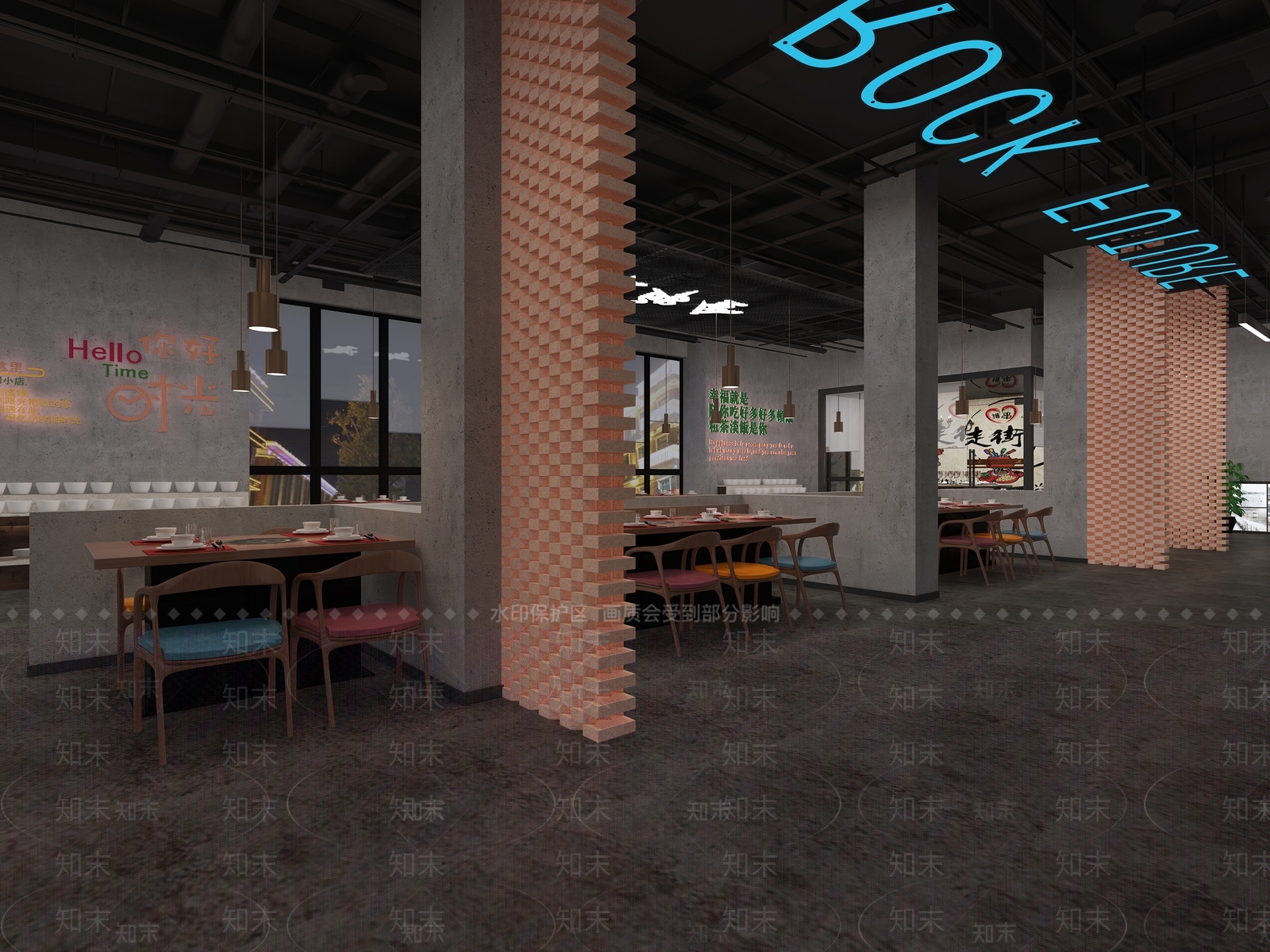 工业风火锅店3D模型下载【ID:1105324082】