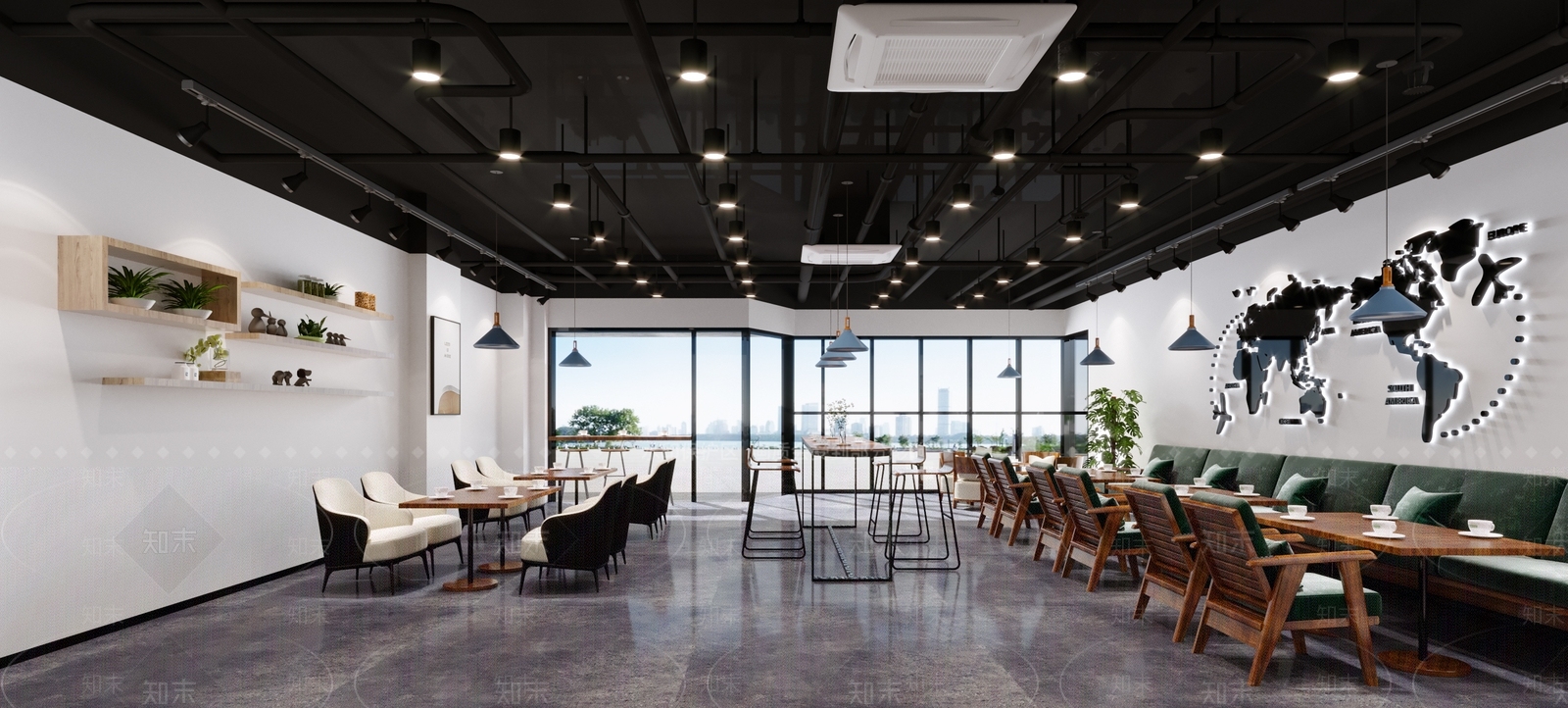 现代奶茶店3D模型下载【ID:1105354297】