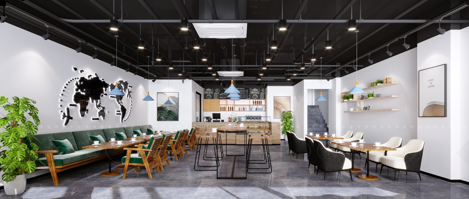 现代奶茶店3D模型下载【ID:1105354297】