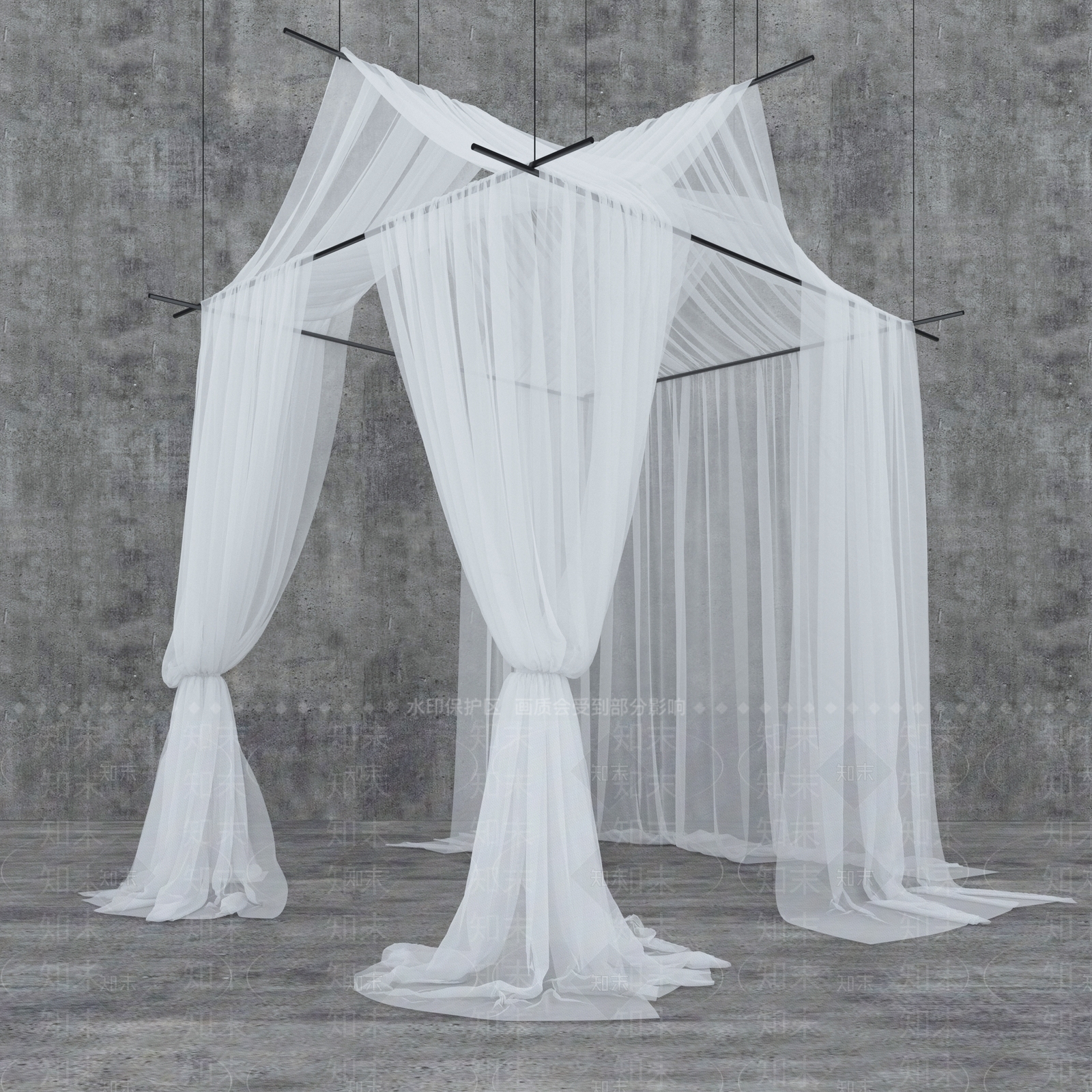 现代蚊帐3D模型下载【ID:1105350476】