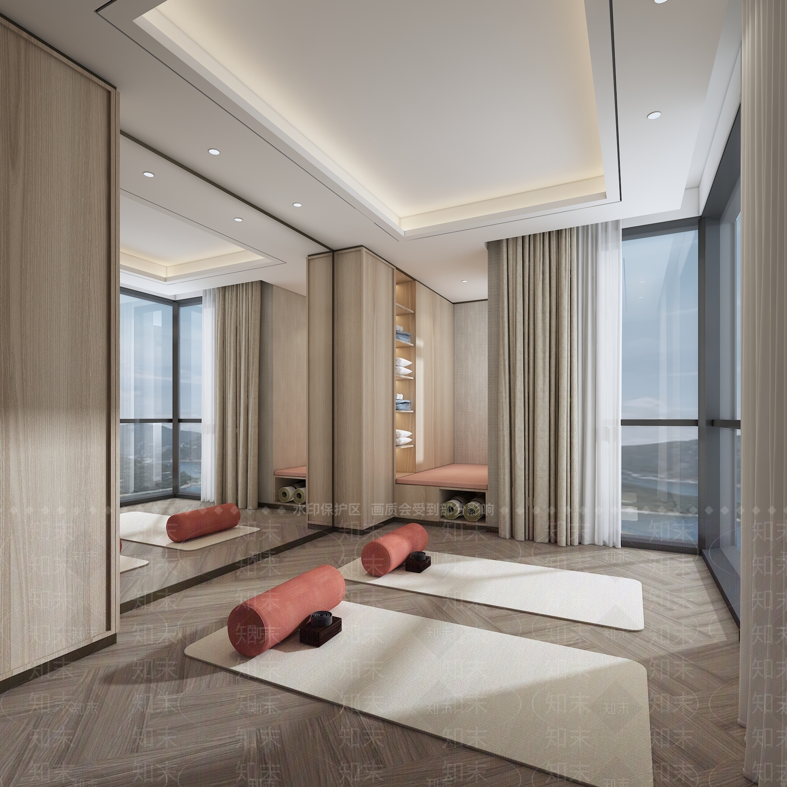 现代瑜伽室3D模型下载【ID:1105358220】