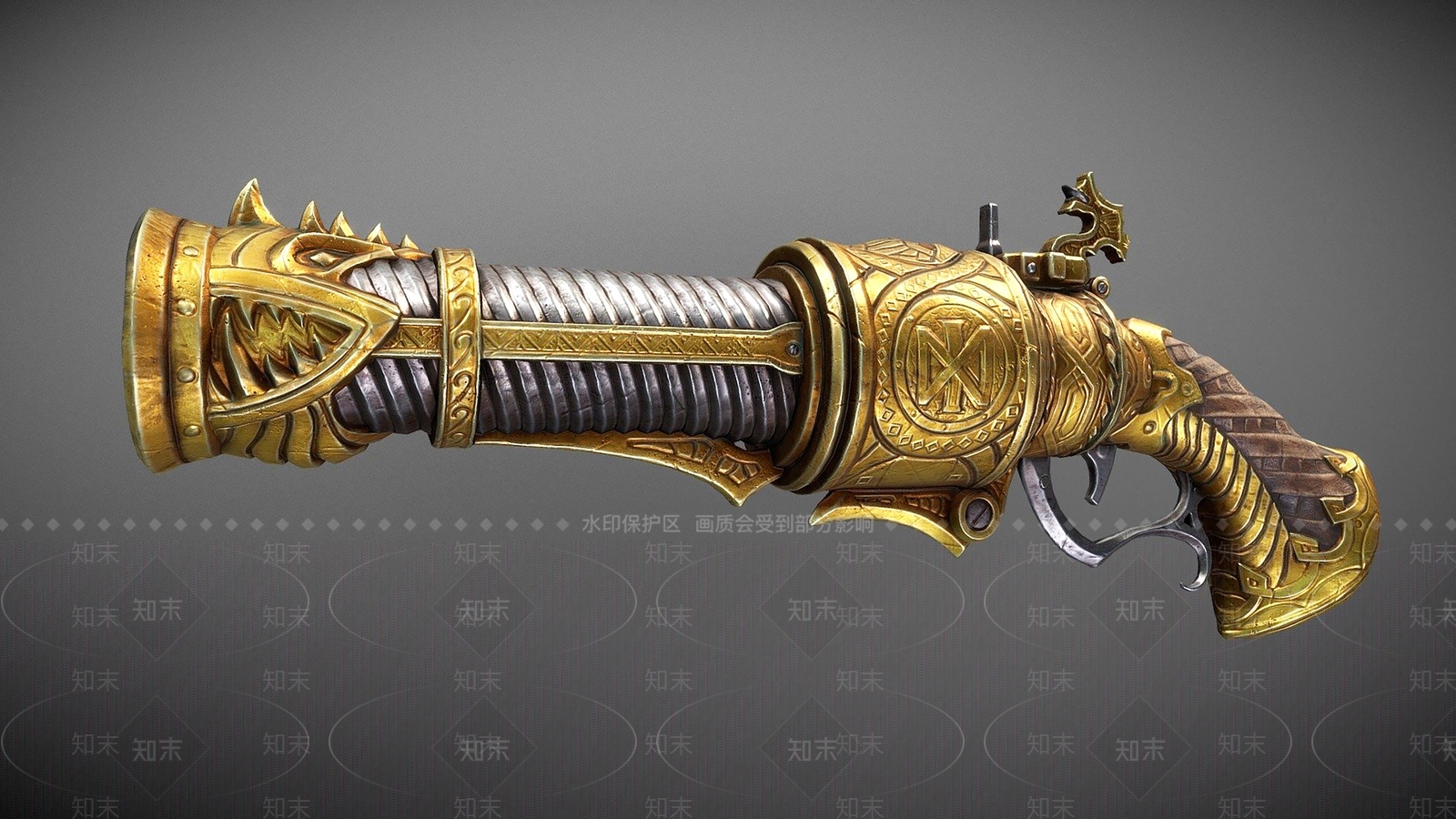 现代手枪3D模型下载【ID:1105360508】