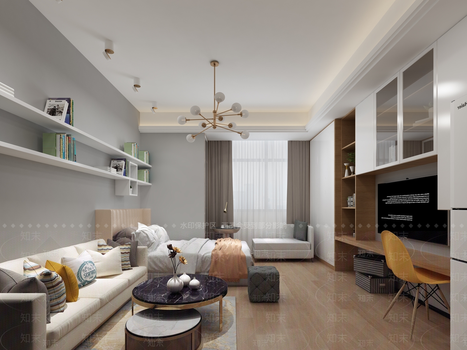 现代单身公寓3D模型下载【ID:1105363869】