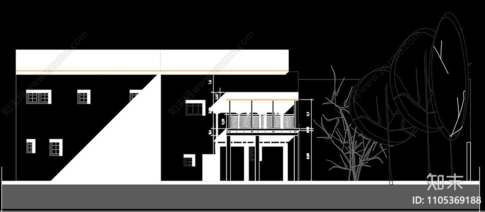 小别墅室内家具布置CAD施工图下载【ID:1105369188】