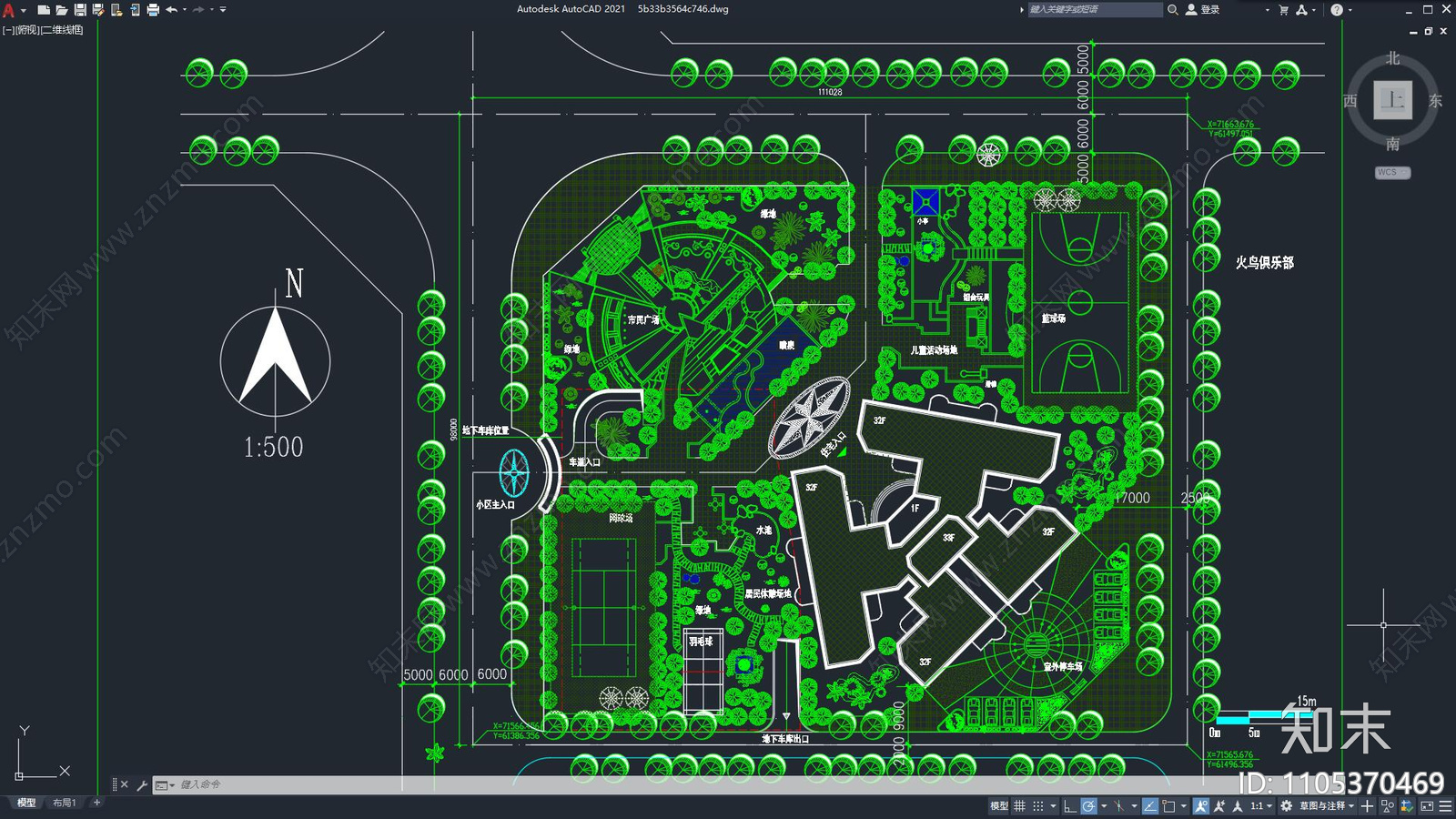 住宅小区园林景观施工图下载【ID:1105370469】
