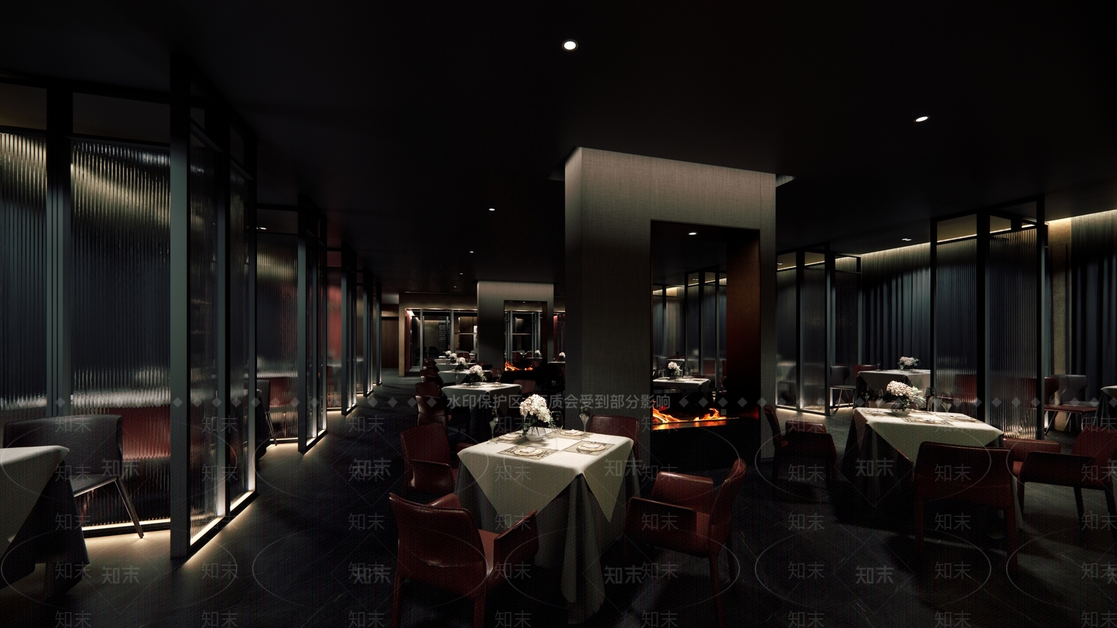 现代西餐厅SU模型下载【ID:1105783249】